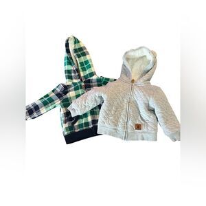 CARTERS Plaid and Gray Kids Hoodies Set